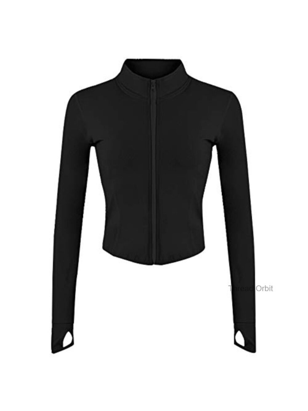 Women's Lightweight Zip Up Athletic Running Jacket Cropped Slim Fit